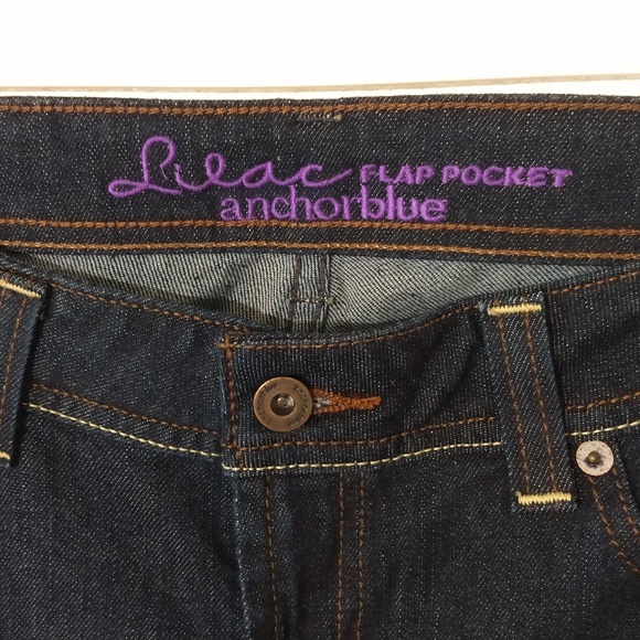 Anchor Blue Junior's Size 9 Regular Lilac Flap Pockets Dark Blue Bootcut Jeans - Picture 9 of 14